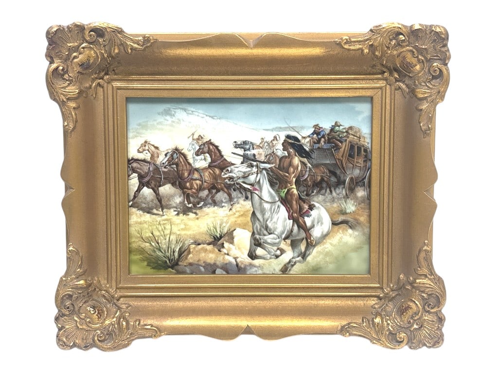 RPM Germany Native Americans Porcelain Plaque: IMPORTANT NOTE: Legacy Auctions offers reasonably priced in-house and 3rd Party shipping options, but you must select Arrange My Own Shipping as part of your post-auction purchase options. Mid 20th Ce
