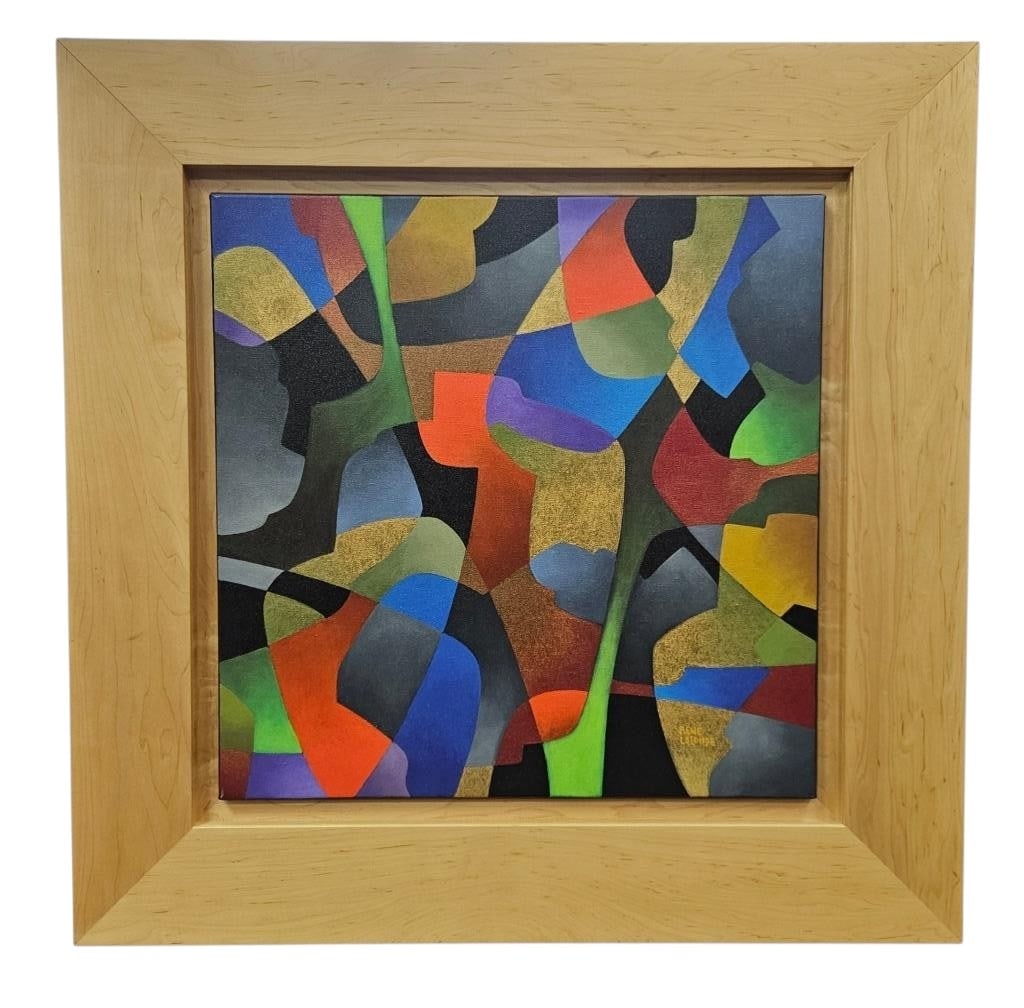 Rene Lalonde Frantic Jolt Acrylic Painting: IMPORTANT NOTE: Legacy Auctions offers reasonably priced in-house and 3rd Party shipping options, but you must select Arrange My Own Shipping as part of your post-auction purchase options. Canadian ar