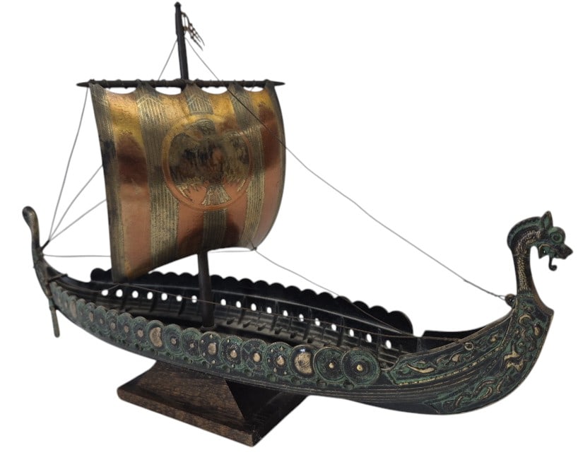 Edward Aagaard Viking Longship Model: IMPORTANT NOTE: Legacy Auctions offers reasonably priced in-house and 3rd Party shipping options, but you must select Arrange My Own Shipping as part of your post-auction purchase options. Edward Aaga