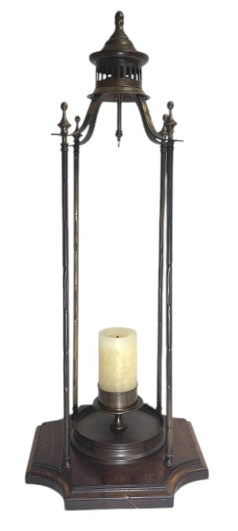 Vintage French, Brass Hurricane Candle Lantern (1 of 7)