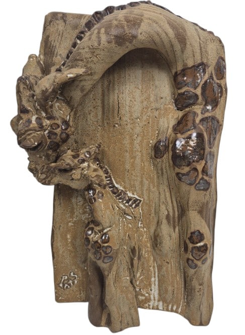 Hand-Carved Ceramic Giraffe Wall Relief Sculpture (1 of 11)