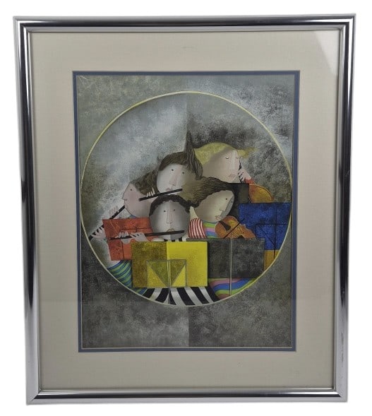 Boulanger "Serenade" Stone Lithograph: IMPORTANT NOTE: Legacy Auctions offers reasonably priced in-house and 3rd Party shipping options, but you must select Arrange My Own Shipping as part of your post-auction purchase options. Graciela