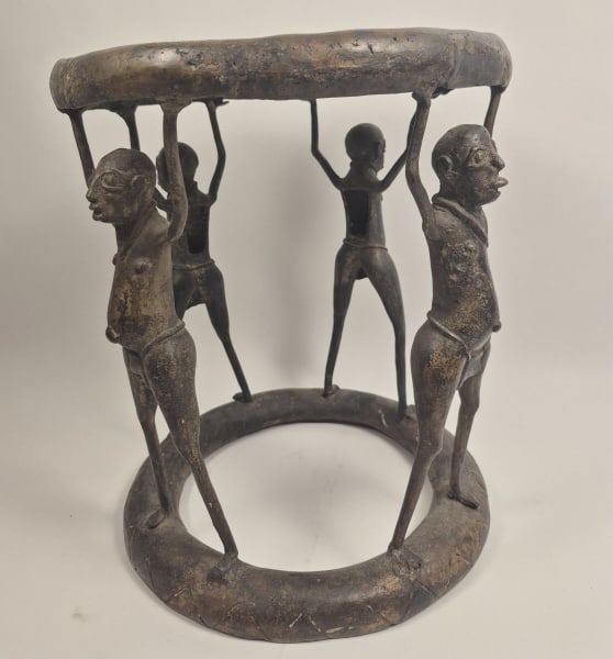 Authentic Bronze Tikar Stool - 4