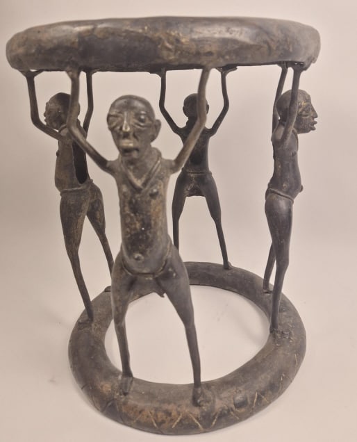 Authentic Bronze Tikar Stool - 7