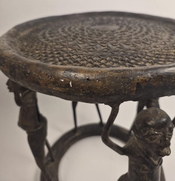 Authentic Bronze Tikar Stool - 9