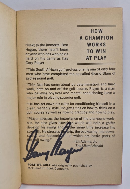 Signed Gary Player Paperback Positive Golf - 3