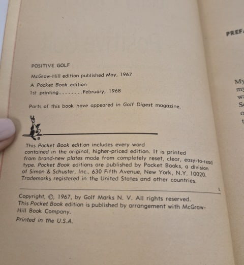 Signed Gary Player Paperback Positive Golf - 7