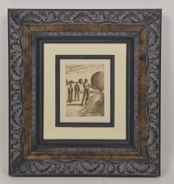 Unsigned Antique Golf Drypoint Etching - 3