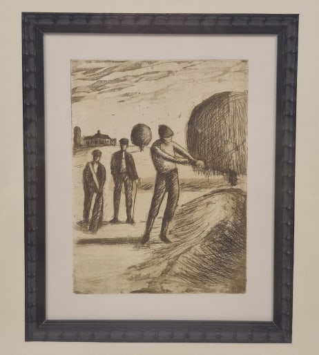 Unsigned Antique Golf Drypoint Etching - 4