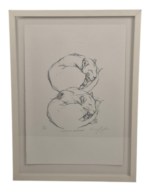 Dylan Lewis "Sleeping Leopards" Signed LE Print: IMPORTANT NOTE: Legacy Auctions offers reasonably priced in-house and 3rd Party shipping options, but you must select Arrange My Own Shipping as part of your post-auction purchase options. Dylan Lewis