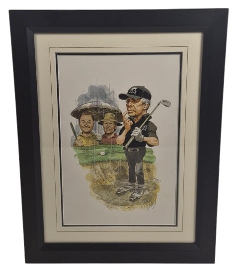 Jack Davis Gary Player Cartoon Mixed Media: IMPORTANT NOTE: Legacy Auctions offers reasonably priced in-house and 3rd Party shipping options, but you must select Arrange My Own Shipping as part of your post-auction purchase options. Jack Davis