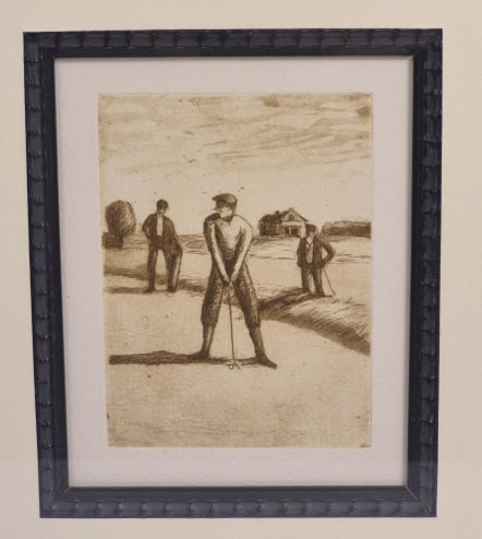 Unsigned Antique Golf Drypoint Etching - 3