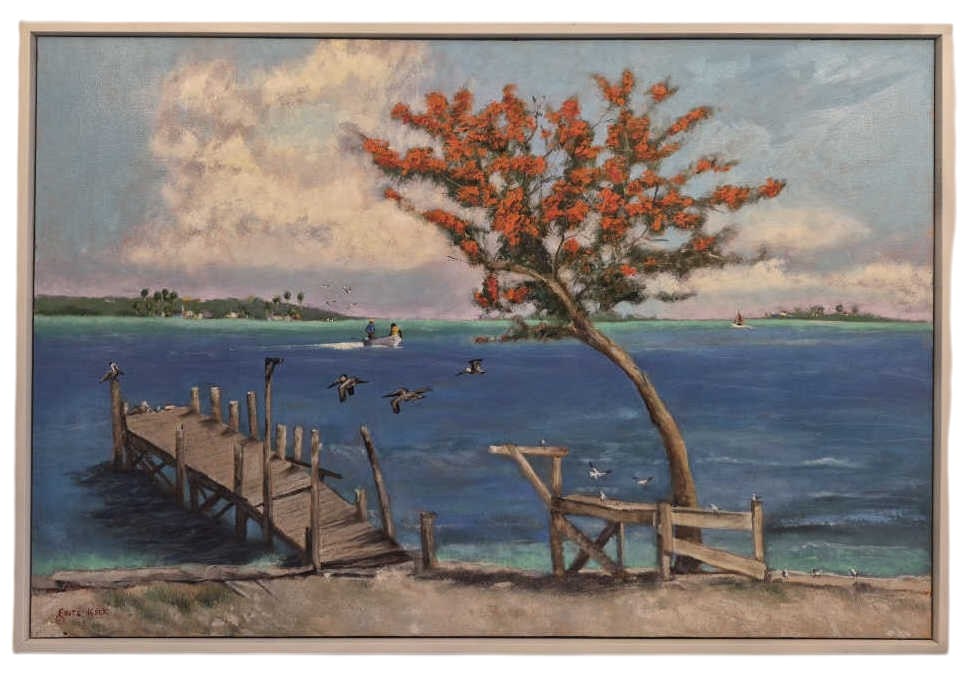 Fritz Keck "Cooperstown Arrival" Oil On Canvas: IMPORTANT NOTE: Legacy Auctions offers reasonably priced in-house and 3rd Party shipping options, but you must select Arrange My Own Shipping as part of your post-auction purchase options. Fritz Keck 