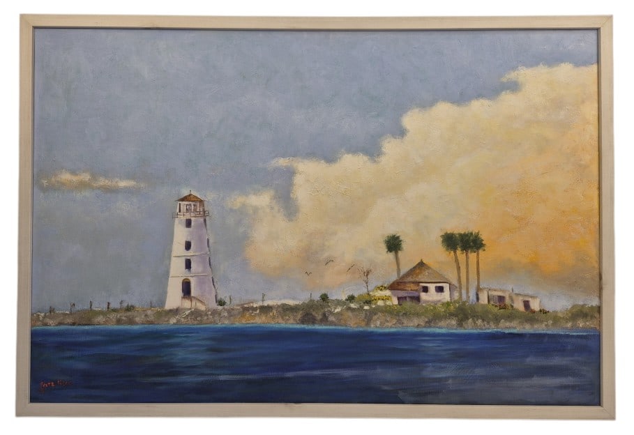 Fritz Keck "Nassau Lighthouse" Oil On Canvas (1 of 11)