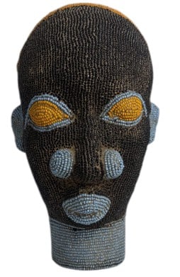 Authentic Bamileke Beaded Head From Cameroon: IMPORTANT NOTE: Legacy Auctions offers reasonably priced in-house and 3rd Party shipping options, but you must select Arrange My Own Shipping as part of your post-auction purchase options. Authentic B