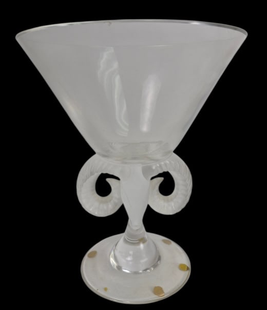 Lalique France "Aries" Footed Vase: IMPORTANT NOTE: Legacy Auctions offers reasonably priced in-house and 3rd Party shipping options, but you must select Arrange My Own Shipping as part of your post-auction purchase options. Lalique