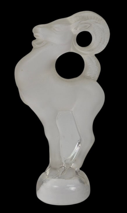 Lalique France Crystal "Bastia" Ram Paperweight: IMPORTANT NOTE: Legacy Auctions offers reasonably priced in-house and 3rd Party shipping options, but you must select Arrange My Own Shipping as part of your post-auction purchase options. Lalique
