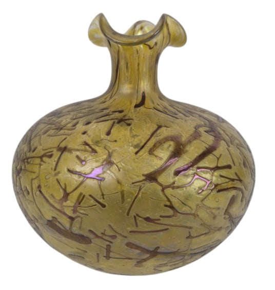 Loetz Style Vase Early 20th Century: IMPORTANT NOTE: Legacy Auctions offers reasonably priced in-house and 3rd Party shipping options, but you must select Arrange My Own Shipping as part of your post-auction purchase options. Loetz