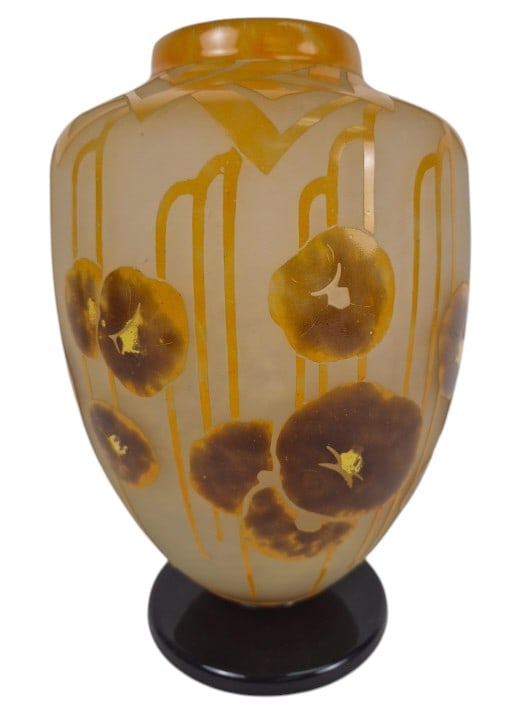 Schneider Le Verre Francais Cameo Art Deco Glass: IMPORTANT NOTE: Legacy Auctions offers reasonably priced in-house and 3rd Party shipping options, but you must select Arrange My Own Shipping as part of your post-auction purchase options. Schneider
