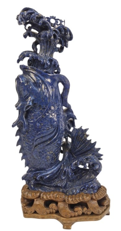 Large Lapis Lazuli Dragon Fish Perfume Bottle: IMPORTANT NOTE: Legacy Auctions offers reasonably priced in-house and 3rd Party shipping options, but you must select Arrange My Own Shipping as part of your post-auction purchase options. Large