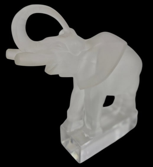 Lalique France Frosted Crystal Elephant: IMPORTANT NOTE: Legacy Auctions offers reasonably priced in-house and 3rd Party shipping options, but you must select Arrange My Own Shipping as part of your post-auction purchase options. Lalique