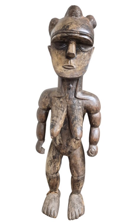 Large Hand-carved African Tribal Statue: IMPORTANT NOTE: Legacy Auctions offers reasonably priced in-house and 3rd Party shipping options, but you must select Arrange My Own Shipping as part of your post-auction purchase options. Large hand-