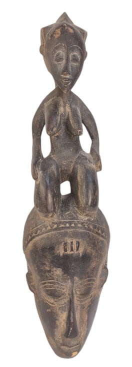 Hand-carved Baule Tribal Mask Ivory Coast (1 of 13)