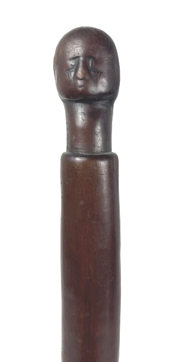 African Blackwood, Hand-Carved Signed Tribal Staff: IMPORTANT NOTE: Legacy Auctions offers reasonably priced in-house and 3rd Party shipping options, but you must select Arrange My Own Shipping as part of your post-auction purchase options. Ngbaka peop