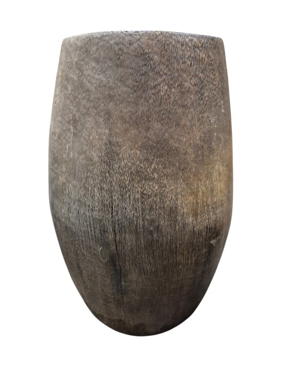 Coconut Palm Wood Floor Vase: IMPORTANT NOTE: Legacy Auctions offers reasonably priced in-house and 3rd Party shipping options, but you must select Arrange My Own Shipping as part of your post-auction purchase options. Coconut pal