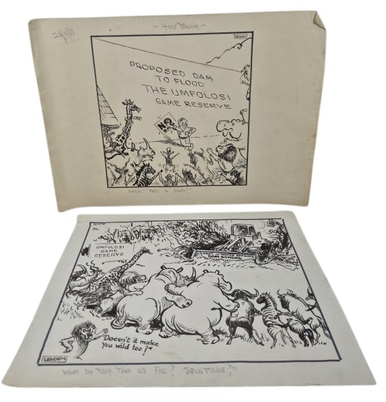 Jock Leyden Political Cartoon Original Ink Drawing: IMPORTANT NOTE: Legacy Auctions offers reasonably priced in-house and 3rd Party shipping options, but you must select Arrange My Own Shipping as part of your post-auction purchase options. This lot in