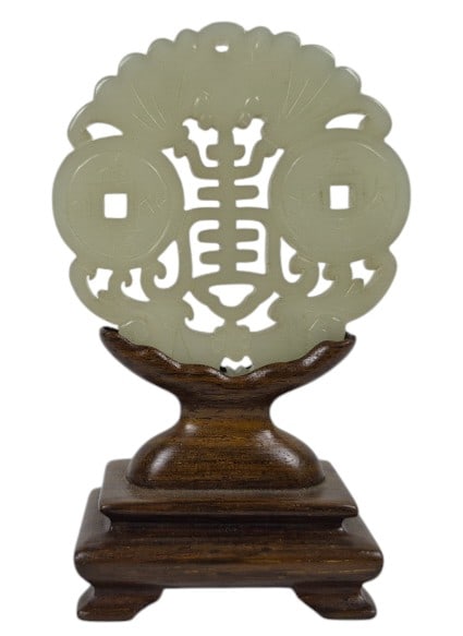 Hand-carved Jade Wealth & Prosperity: IMPORTANT NOTE: Legacy Auctions offers reasonably priced in-house and 3rd Party shipping options, but you must select Arrange My Own Shipping as part of your post-auction purchase options. Hand-carved
