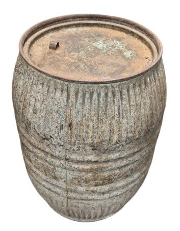 Vintage Indian Iron Grain Barrel (1 of 7)