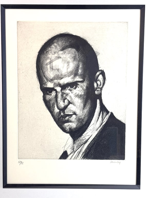 Stephen Conroy "Head Study 1" Signed Etching - 3