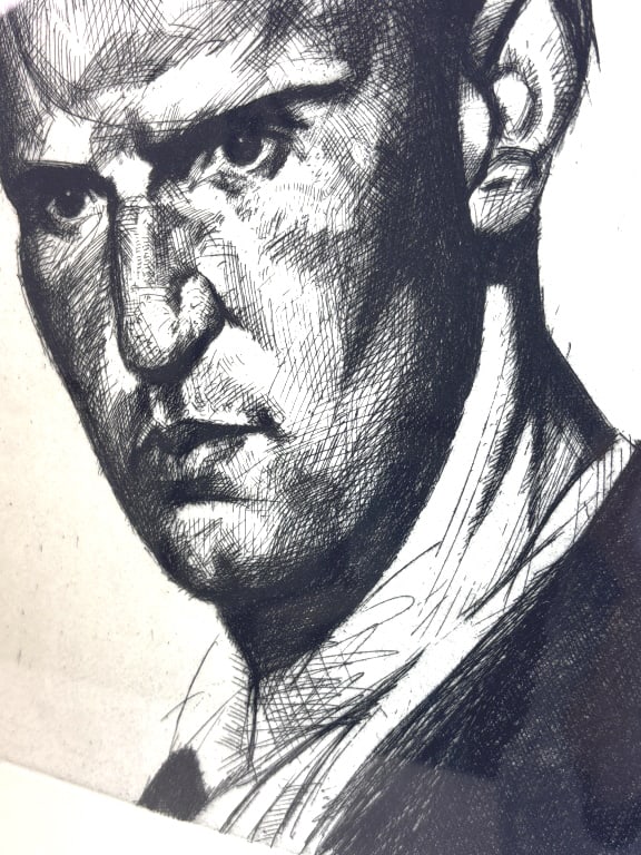 Stephen Conroy "Head Study 1" Signed Etching - 6