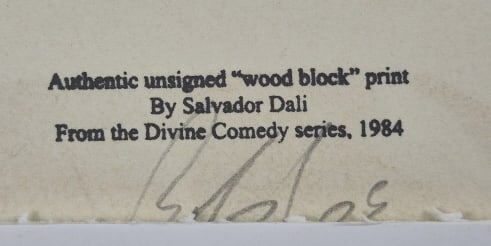 Dali Divine Comedy Authentic Unsigned Print - 9