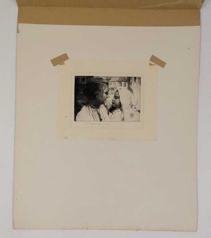 William L. Hankey Two Sisters Signed Etching - 5