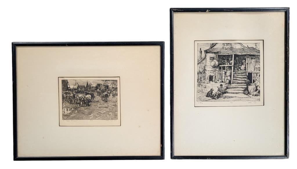 2 Leslie Cope Signed & Numbered Etchings LE of 100: IMPORTANT NOTE: Legacy Auctions offers reasonably priced in-house and 3rd Party shipping options, but you must select Arrange My Own Shipping as part of your post-auction purchase options. British Ame