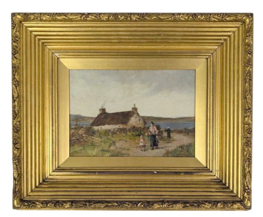Tom McEwan (b. 1846) English Cottage Oil Painting: IMPORTANT NOTE: Legacy Auctions offers reasonably priced in-house and 3rd Party shipping options, but you must select Arrange My Own Shipping as part of your post-auction purchase options. Scottish ar