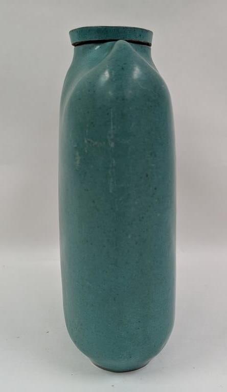 Mid Century Earthenware Pilgrim Flask with Cap - 3