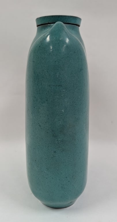 Mid Century Earthenware Pilgrim Flask with Cap - 5