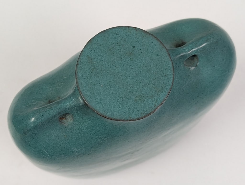 Mid Century Earthenware Pilgrim Flask with Cap - 6