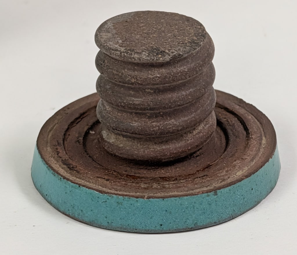 Mid Century Earthenware Pilgrim Flask with Cap - 7