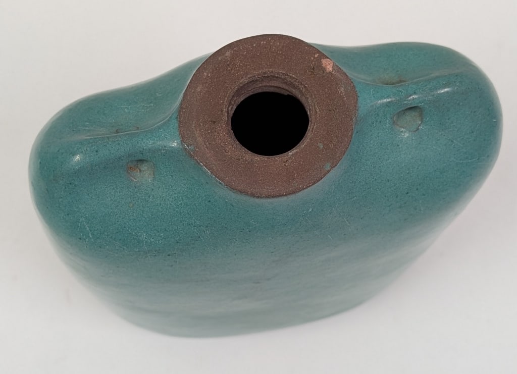 Mid Century Earthenware Pilgrim Flask with Cap - 8