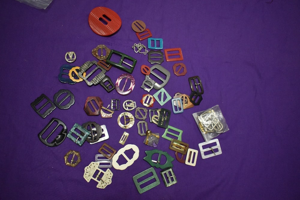 A collection of vintage and antique belt buckles.: A collection of vintage and antique belt buckles.