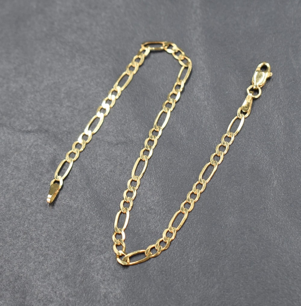 A 9ct gold figaro link bracelet, approx 1.8g (1 of 1)