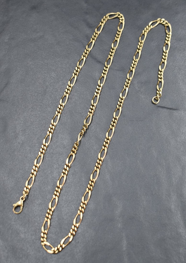A 9ct gold figaro link chain, approx 22' & 15.8g (1 of 1)