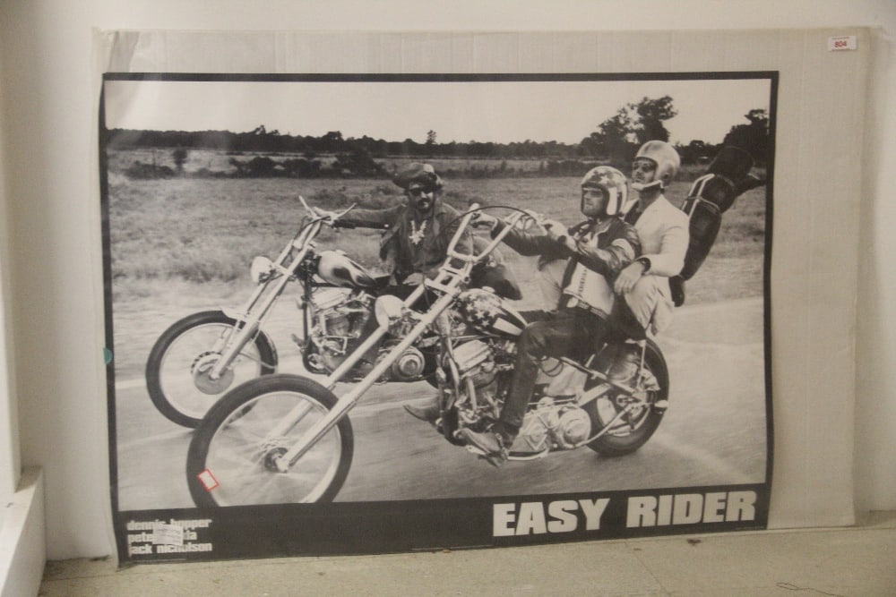 A poster for the movie ' Easy Rider ' our last one ! These have been selling well - classic: A poster for the movie ' Easy Rider ' our last one ! These have been selling well - classic counter culture film - the poster is EX