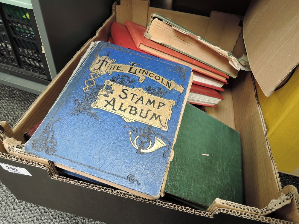 BOX WITH 8 MIXED STAMP COLLECTIONS ALL ERAS, MINT AND USED. Box with 8 varied stamp collections, (1 of 7)