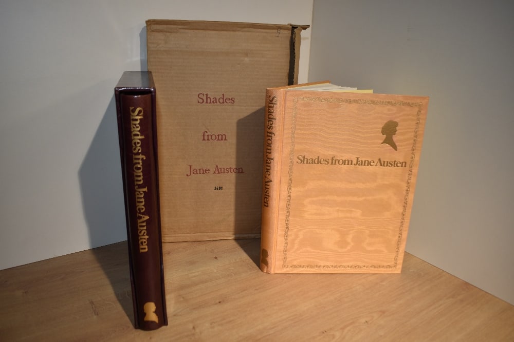 Jane Austen. Marsh, Honoria D. - Shades from Jane Austen. London: Parry Jackman Ltd. 1975. Two: Jane Austen. Marsh, Honoria D. - Shades from Jane Austen. London: Parry Jackman Ltd. 1975. Two copies - one in the full silk, limited edition no. 1,491/2,000, in the original card mailer; the other in