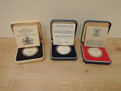Three Royal Mint Silver Proof Crowns, 1977 Queens Jubilee, 1980 Queen Mother's 80th Birthday and